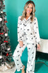 bow print pajama set