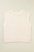 Beige Cable Knit Dolman Armholes Sweater Tank