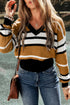 brown-stripe-contrast-stripes-v-neck-textured-knit-sweater