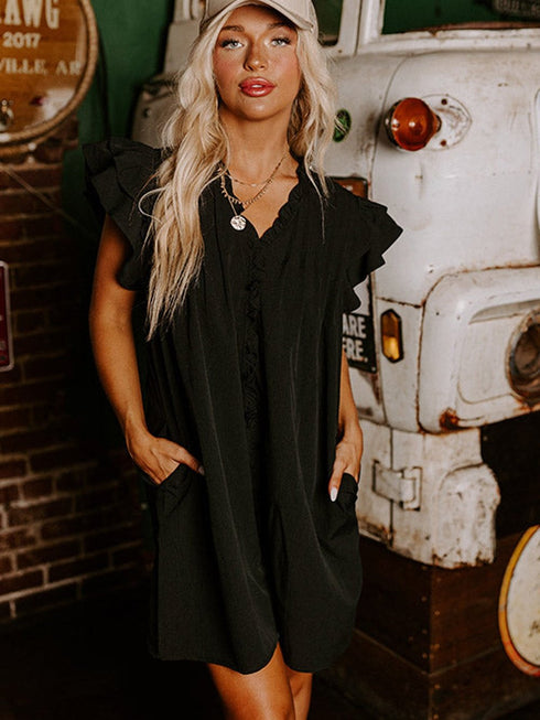 womens-dresses-v-neck-button-up-all-match-fashion-mini-dress