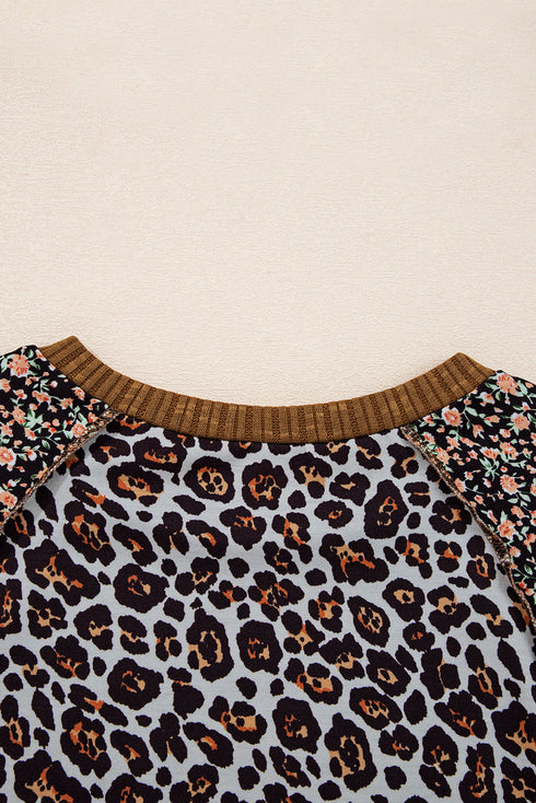 leopard patchwork top