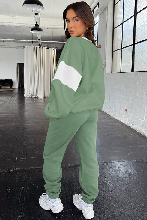 color block sweatpant set