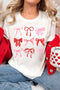 White Diverse Bow Printed Valentines Fashion T Shirt