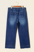 Blue Acid Wash Contrast Lace-up Plus Size Jeans
