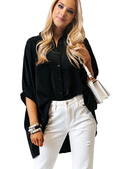 womens-blouses-satin-commute-solid-color-v-neck-long-sleeved-blouse