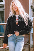 black-sequin-sleeve-pocketed-raw-hem-denim-jacket