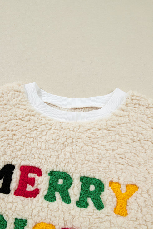 white embroidered sweatshirt