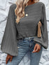 dark-grey-lantern-sleeve-eyelets-textured-knit-sweater