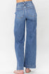 Sky Blue Double Button Zip Fly Straight Leg Jeans