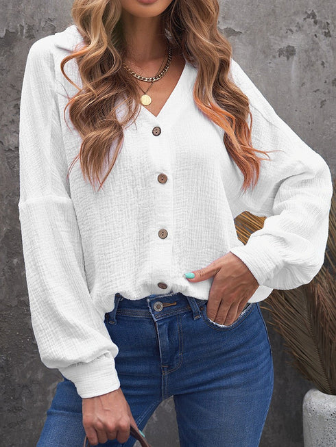 womens-blouses-cotton-linen-button-balloon-sleeve-blouse