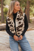 Brown Western Cow Spots Snap Button Sherpa Vest