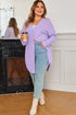 Orchid Petal Plus Size Waffle Knit Button Front Cardigan