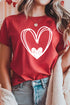 Red Hand Drawn Heart Valentines Day Fashion T Shirt
