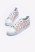 White Baseball Seam Printed Frayed Canvas Shoes