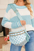 checkered print crossbody bag