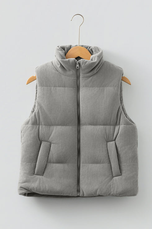 corduroy puffer vest
