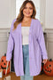 Orchid Petal Plus Size Waffle Knit Button Front Cardigan