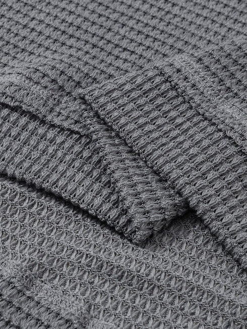 Casual Chunky Knit Mock Neck Long Sleeve Split Pullover Sweater