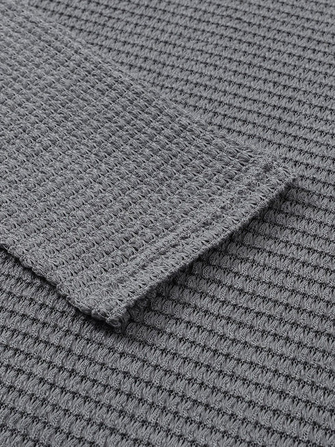 Casual Chunky Knit Mock Neck Long Sleeve Split Pullover Sweater