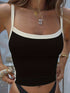Casual Color Block Sleeveless Spaghetti Strap Basic Tank Top