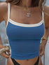 Casual Color Block Sleeveless Spaghetti Strap Basic Tank Top