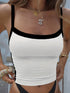 Casual Color Block Sleeveless Spaghetti Strap Basic Tank Top