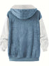 Casual Color Block Zip-Up Hooded Coat