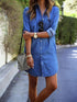Casual Denim Long Sleeve Shirt Dress