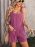 Casual fashion spaghetti strap shorts jumpsuit overalls women