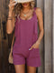Casual fashion spaghetti strap shorts jumpsuit overalls women