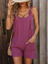 Casual fashion spaghetti strap shorts jumpsuit overalls women