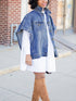 Casual Loose Sleeveless Single-Breasted Lapel Cloak Denim Jacket