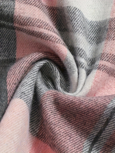 Casual Plaid Print Lapel Long Sleeve Button Blouse