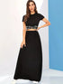 Casual Pleated Pockets High Waist Loose Maxi Dress
