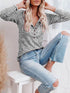 Casual Round Neck Button Long Sleeve T-Shirt