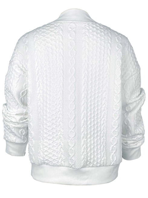 Casual Solid Zip-Up Long Sleeve Textured Jacket