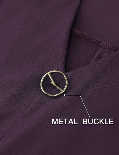 Casual V-Neck Loose Fit Blouse with Mid-Length Sleeves