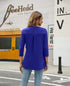 Casual V-Neck Loose Fit Blouse with Mid-Length Sleeves