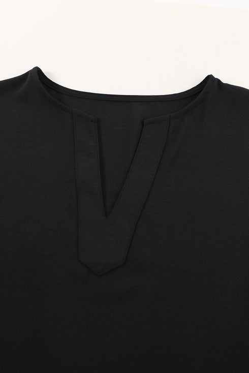 Casual V-Neck Short Sleeve Chiffon Blouse