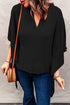 Casual V-Neck Short Sleeve Chiffon Blouse