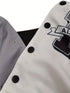 Casual Varsity Stylish Letter Print Button Front Jacket