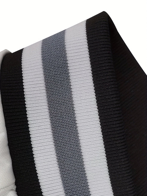 Casual Varsity Stylish Letter Print Button Front Jacket