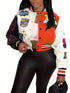 Casual Varsity Stylish Letter Print Button Front Jacket
