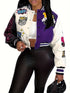 Casual Varsity Stylish Letter Print Button Front Jacket