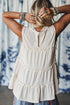 White Tiered Frill Trim A-line Tank Top