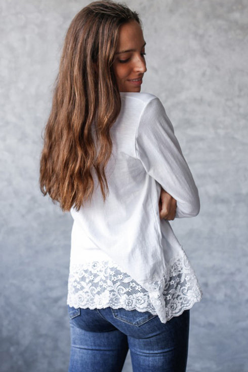 white long sleeve top