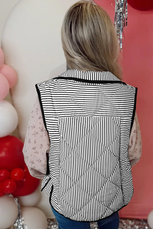 striped winter vest