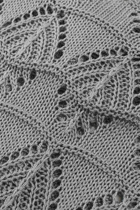 gray crochet cardigan