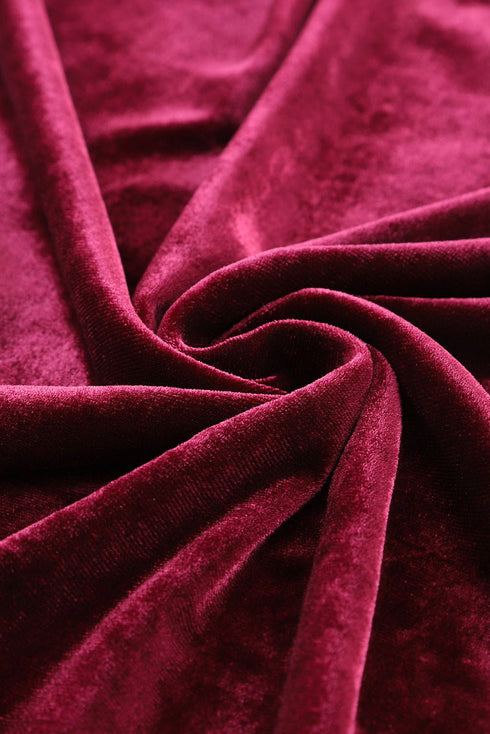 fiery-red-solid-velvet-two-piece-lounge-set