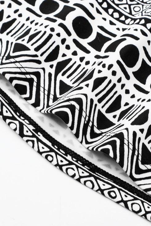 monochrome-geometry-print-sporty-tankini-swimsuit